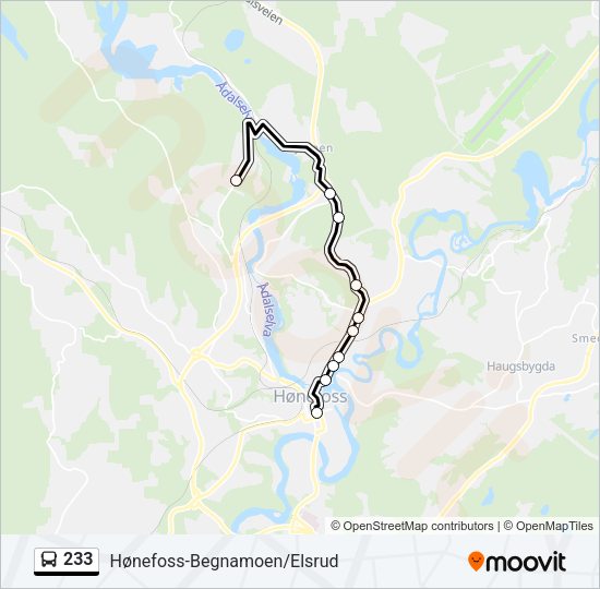 233 Bus Line Map