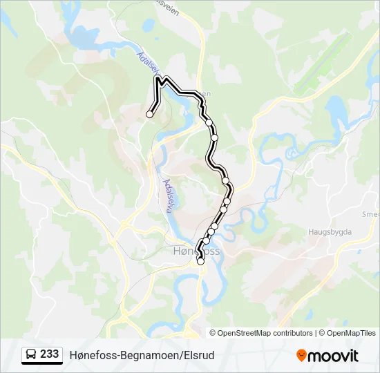 233 Bus Line Map
