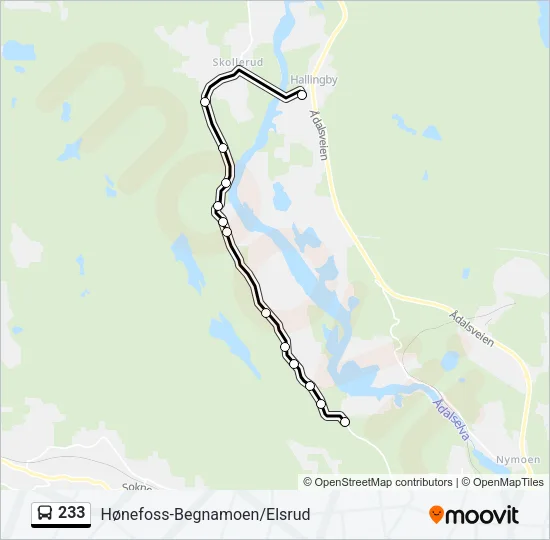 233 Bus Line Map