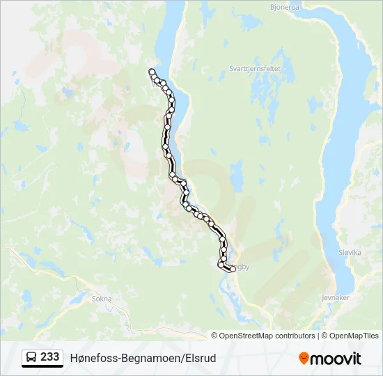 233 Bus Line Map
