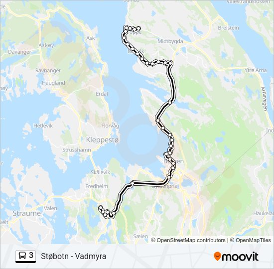 3 Bus Line Map