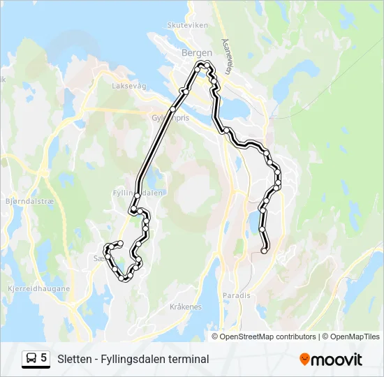 5 Bus Line Map