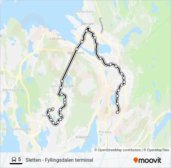 5 Bus Line Map