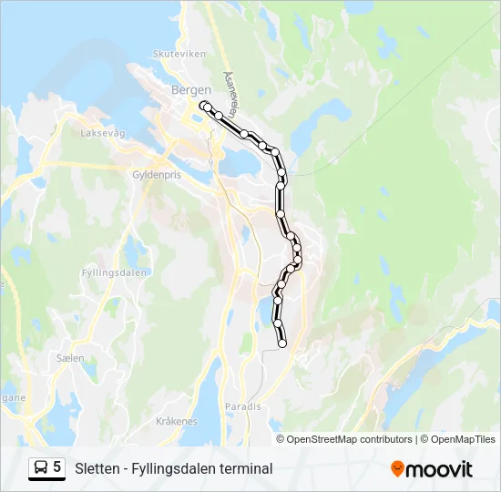 5 Bus Line Map