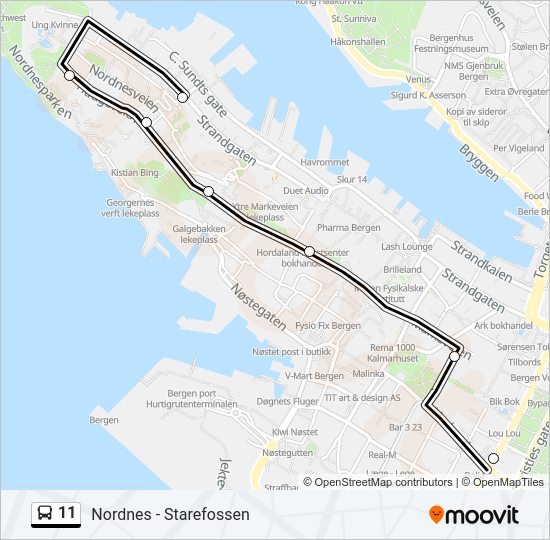 11 bus Line Map