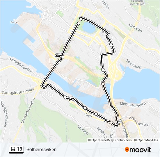 13 Bus Line Map