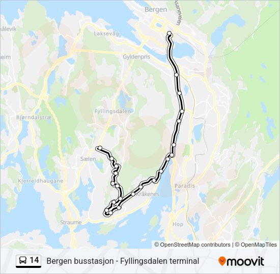 14 Bus Line Map