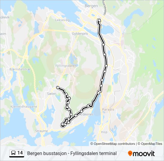 14 Bus Line Map