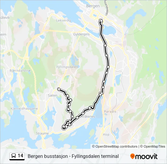 14 Bus Line Map