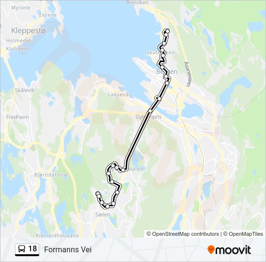 18 Bus Line Map