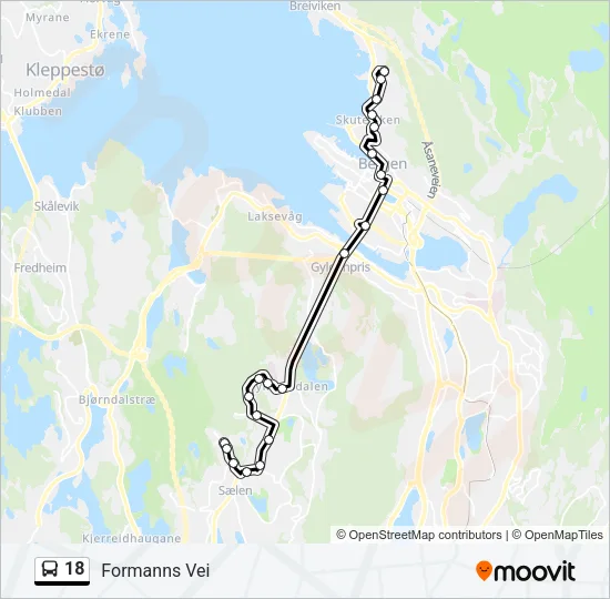 18 Bus Line Map