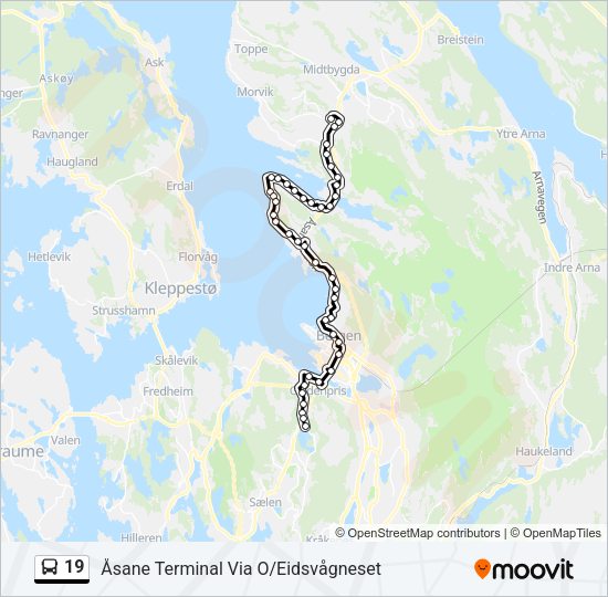19 Bus Line Map