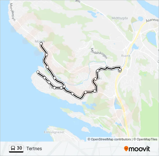 30 Bus Line Map