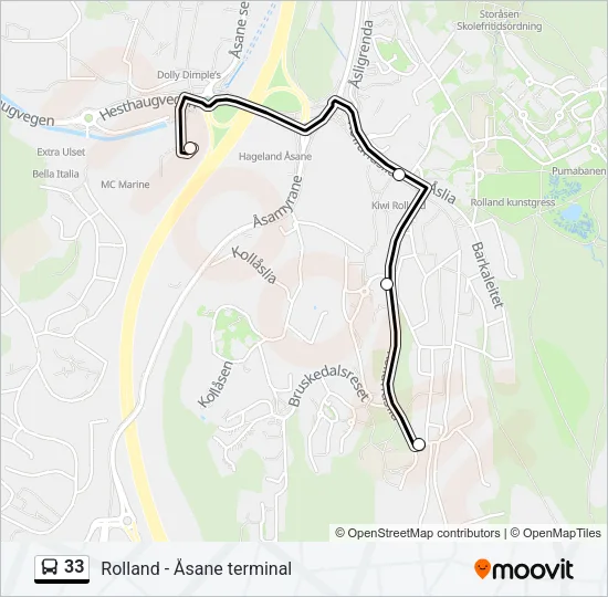 33 Bus Line Map