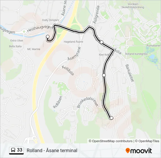 33 Bus Line Map