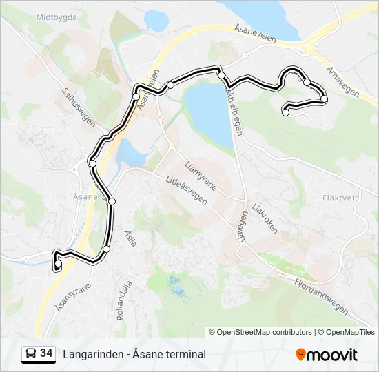 34 Bus Line Map