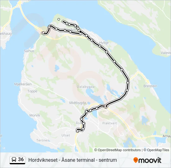 36 Bus Line Map
