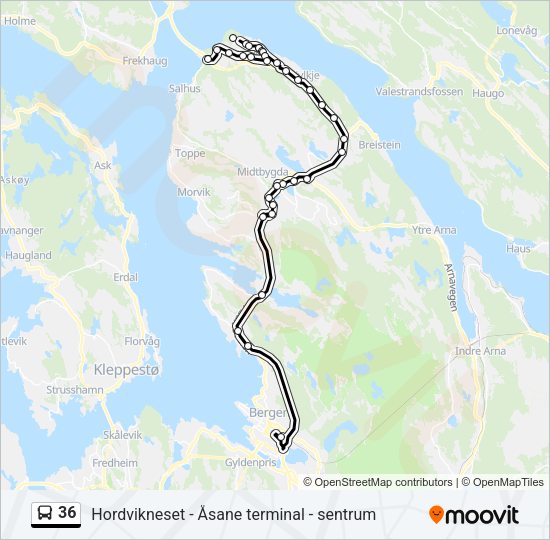 36 Bus Line Map