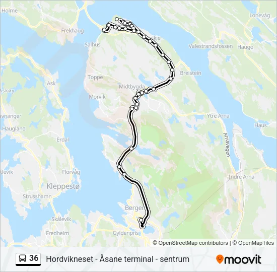 36 Bus Line Map