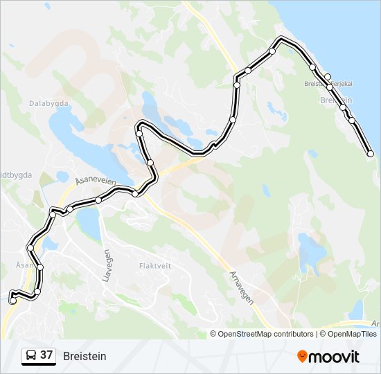 37 Bus Line Map