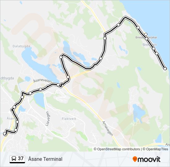 37 Bus Line Map