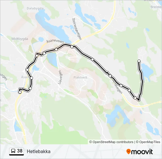 38 Bus Line Map