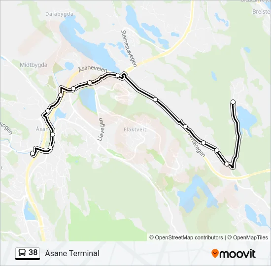 38 Bus Line Map