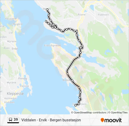 39 Route: Schedules, Stops & Maps - Sentrum (Updated)