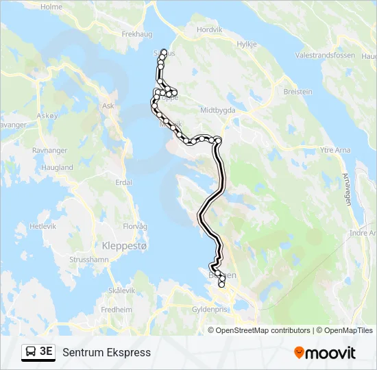 3E buss Linjekart
