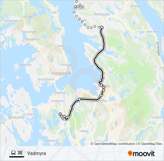 3E Bus Line Map