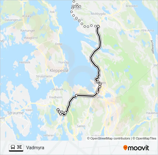 3E buss Linjekart