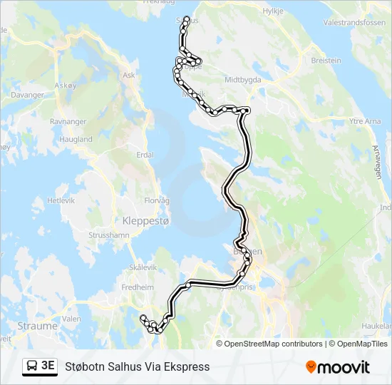 3E Bus Line Map