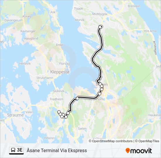 3E Bus Line Map