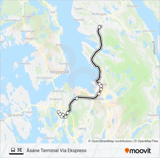 3E Bus Line Map