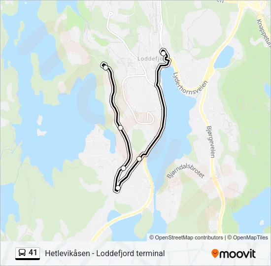 41 Bus Line Map