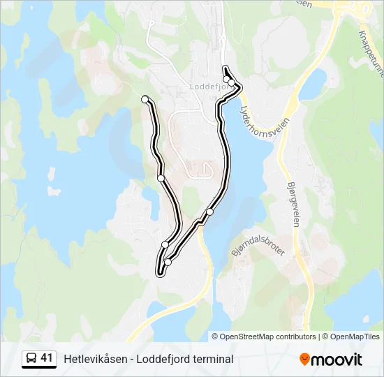 41 Bus Line Map