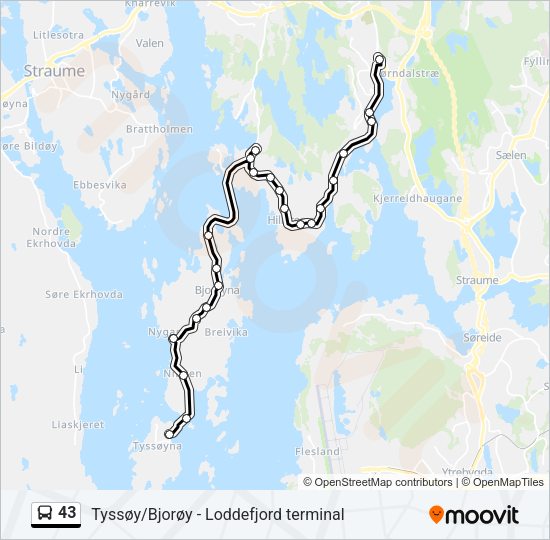 43 Bus Line Map