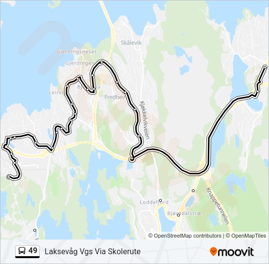 49 Bus Line Map