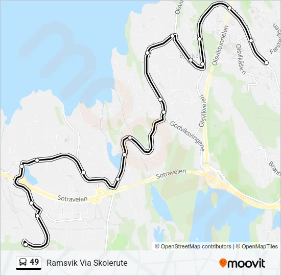 49 Bus Line Map