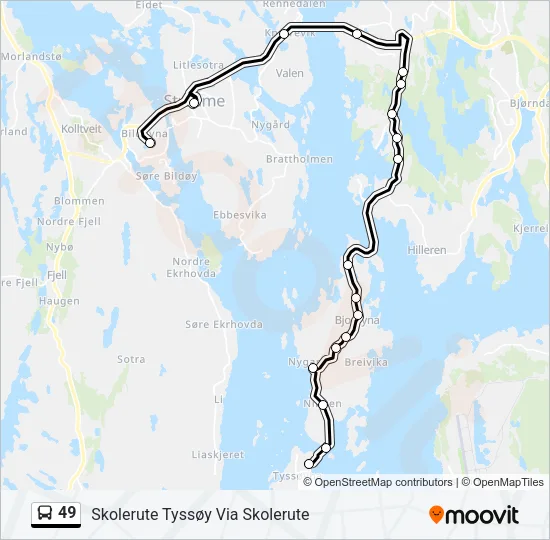 49 Bus Line Map