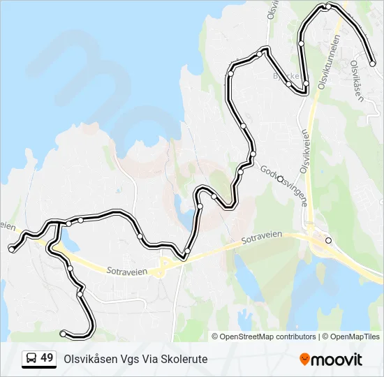 49 Bus Line Map