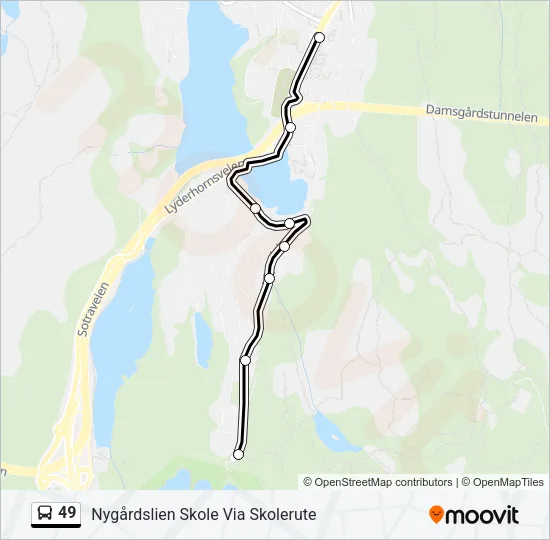 49 Bus Line Map