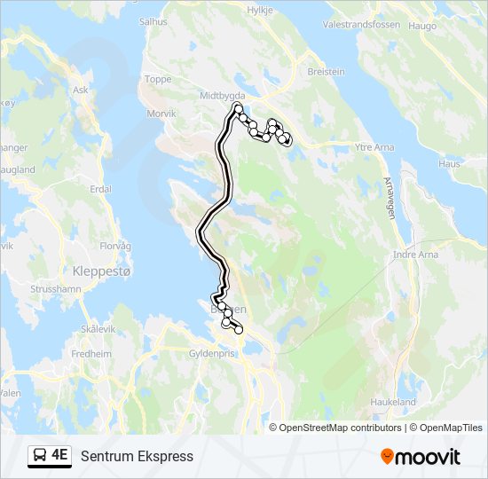 4E bus Line Map