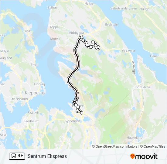 4E Bus Line Map