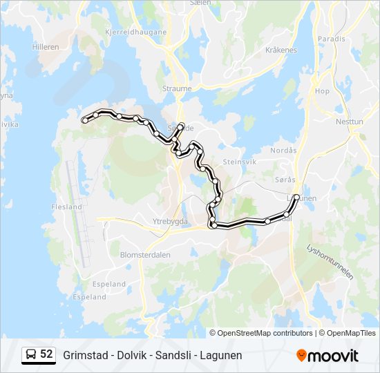52 Bus Line Map