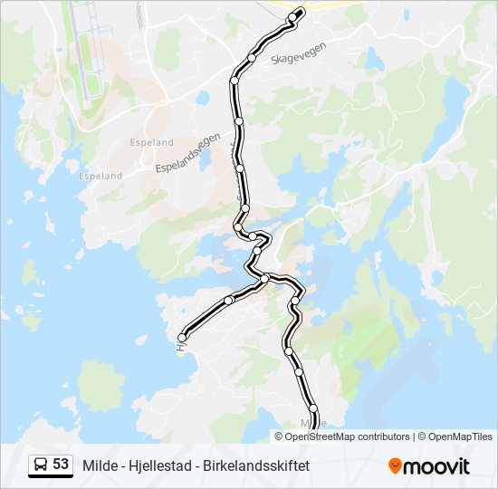 53 bus Line Map