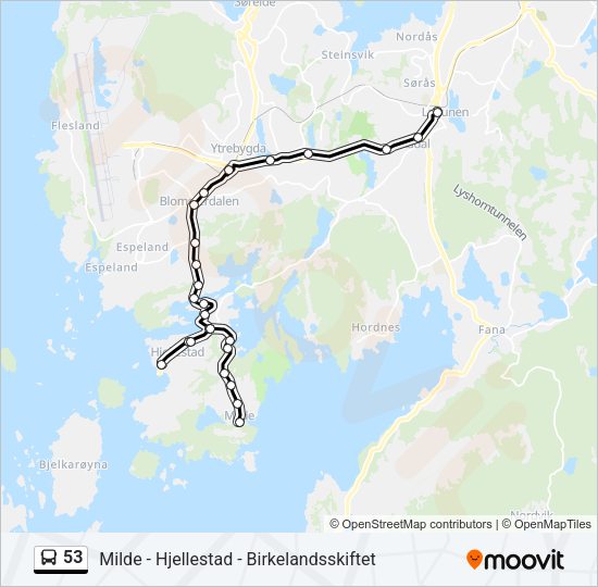 53 Bus Line Map
