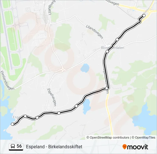 56 buss Linjekart