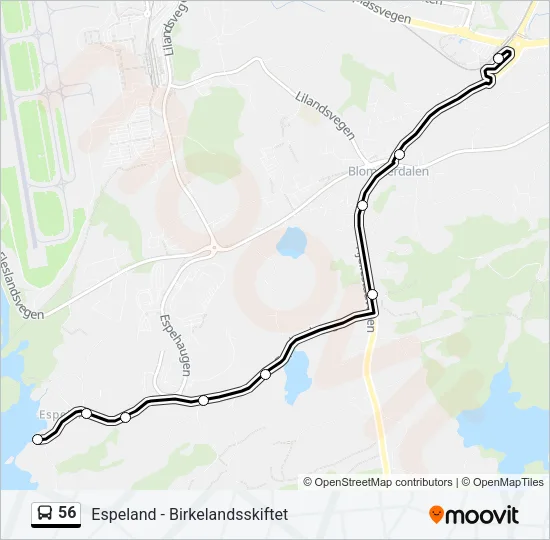 56 Bus Line Map