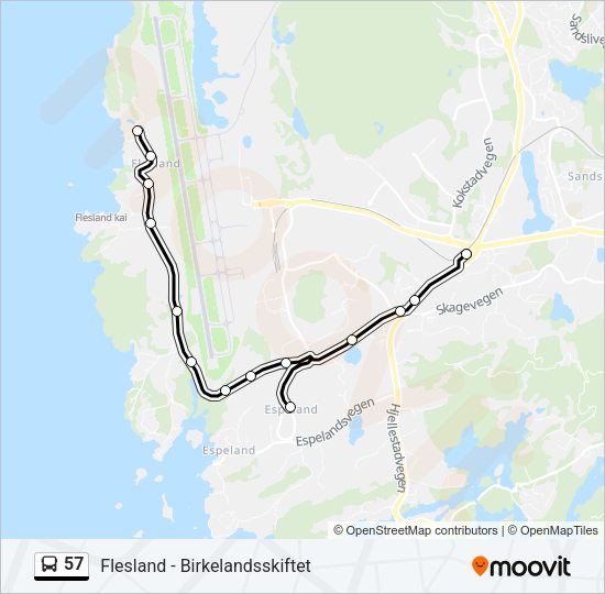 57 Bus Line Map